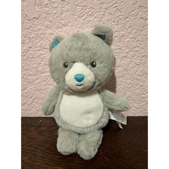 Spark Create Imagine Gray Teddy Bear Plush Stuffed Blue Nose 8" WalMart - Picture 1 of 4